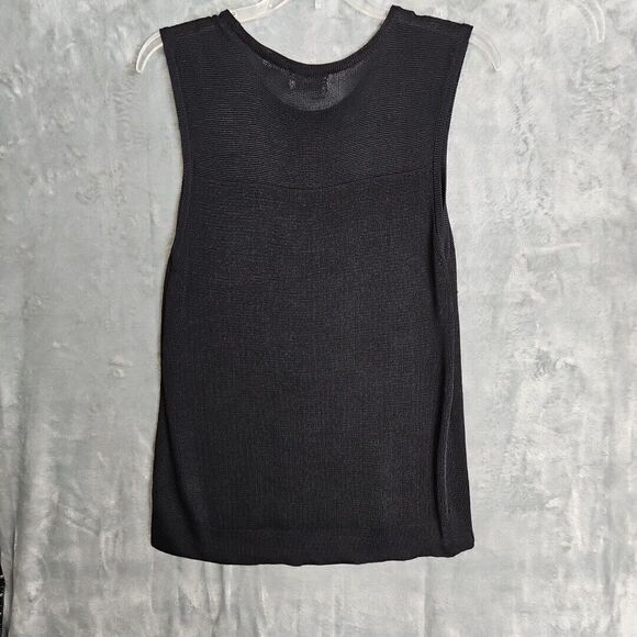Jacobson's Black Tank Top Lg Mesh Semi Sheer stretch rayon nylon - Picture 9 of 11